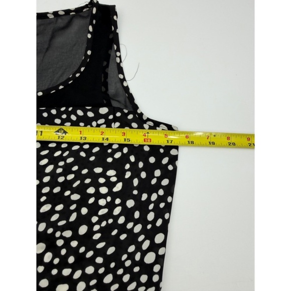 Express Sheer Black White Abstract Print Sleeveless Blouse Women's Small Career - Picture 9 of 10